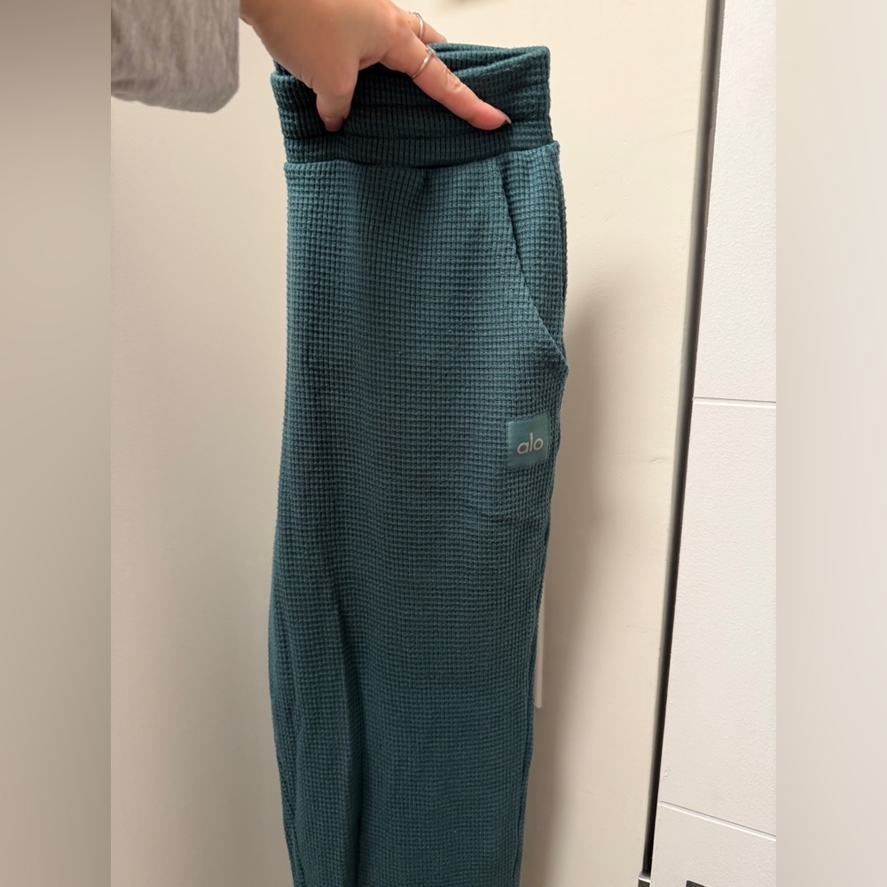Alo Yoga Waffle Weekend Escape Jogger size Medium in Winter Ivy SOLD OUT